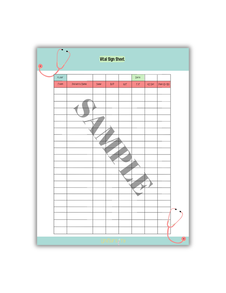 Vital Sign Sheet