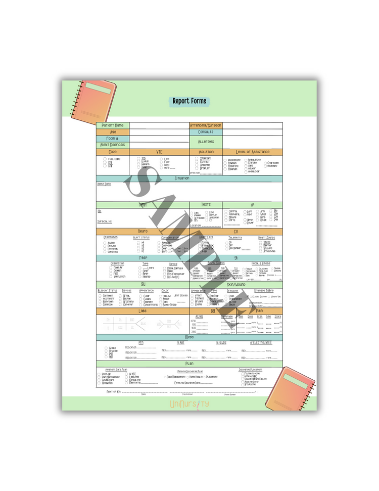 Report Sheet (Pre-filled)