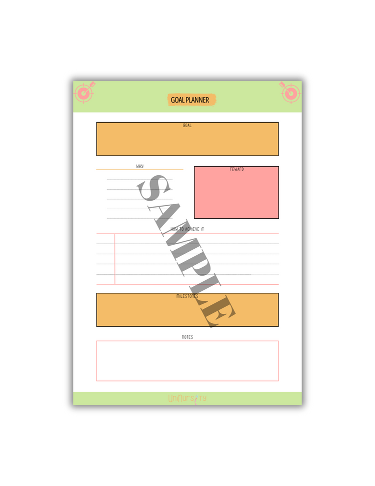 Weekly Goal Planner Sheet