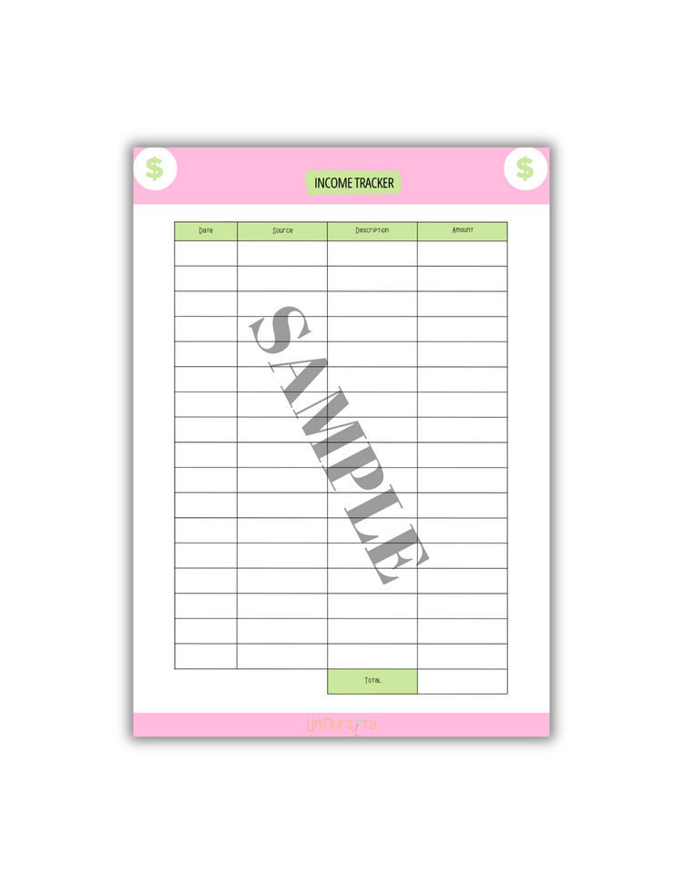 Income Tracker Log