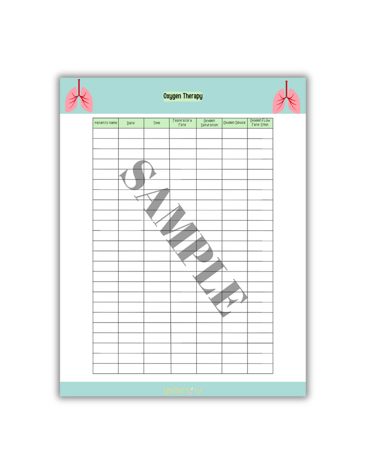 Oxygen Therapy Sheet