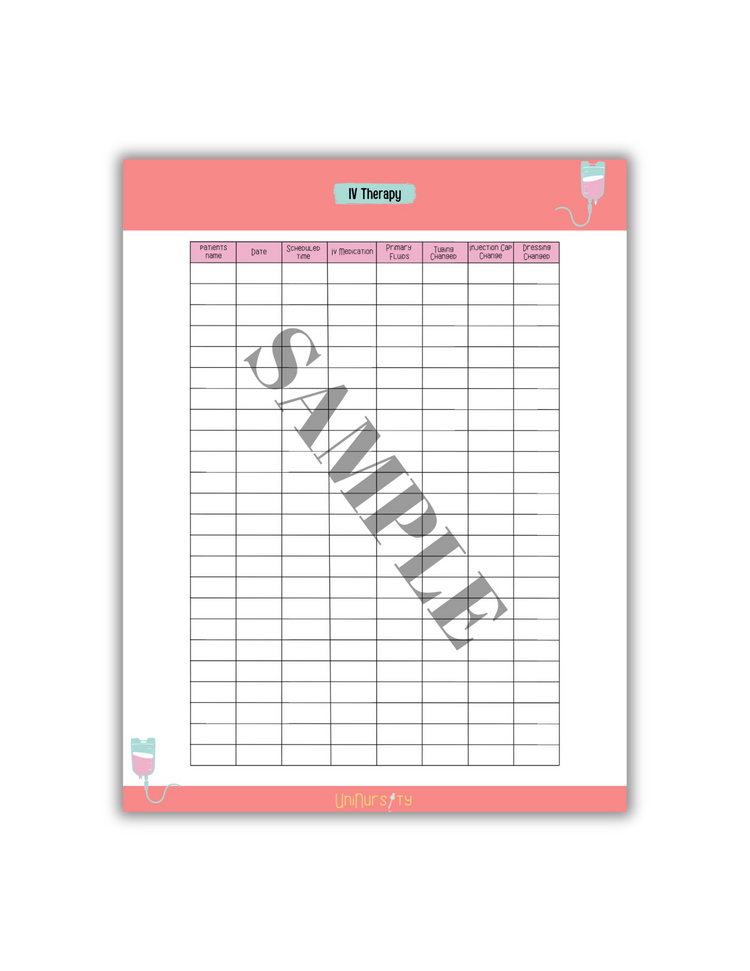 IV Therapy Sheet