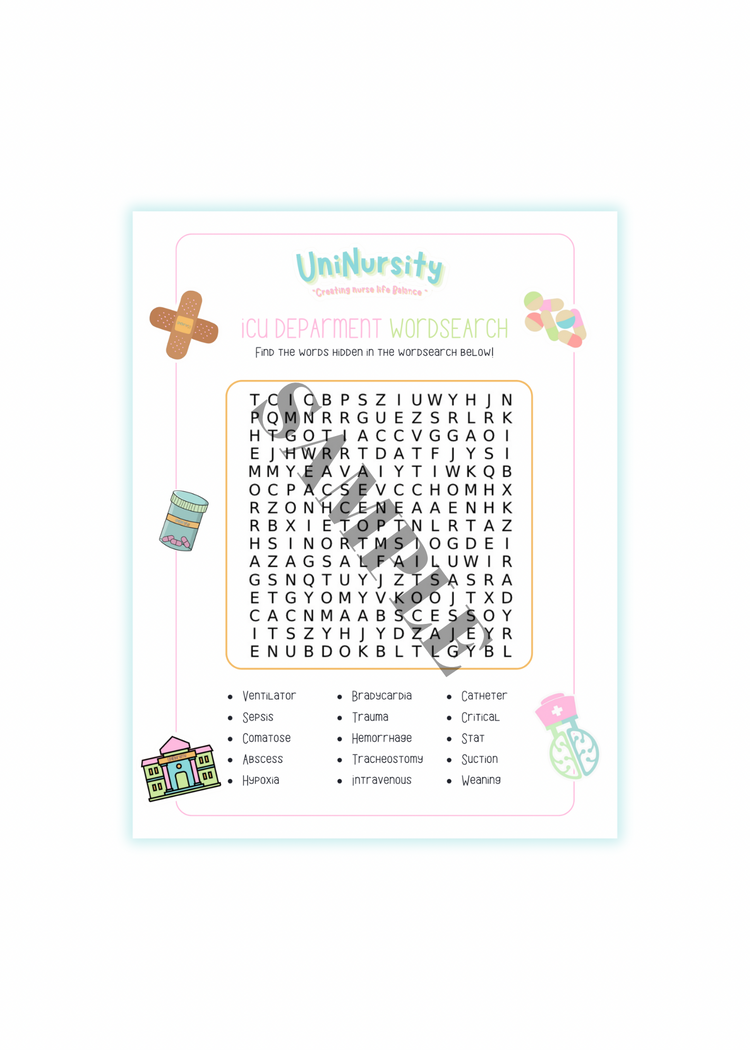 ICU Word Search