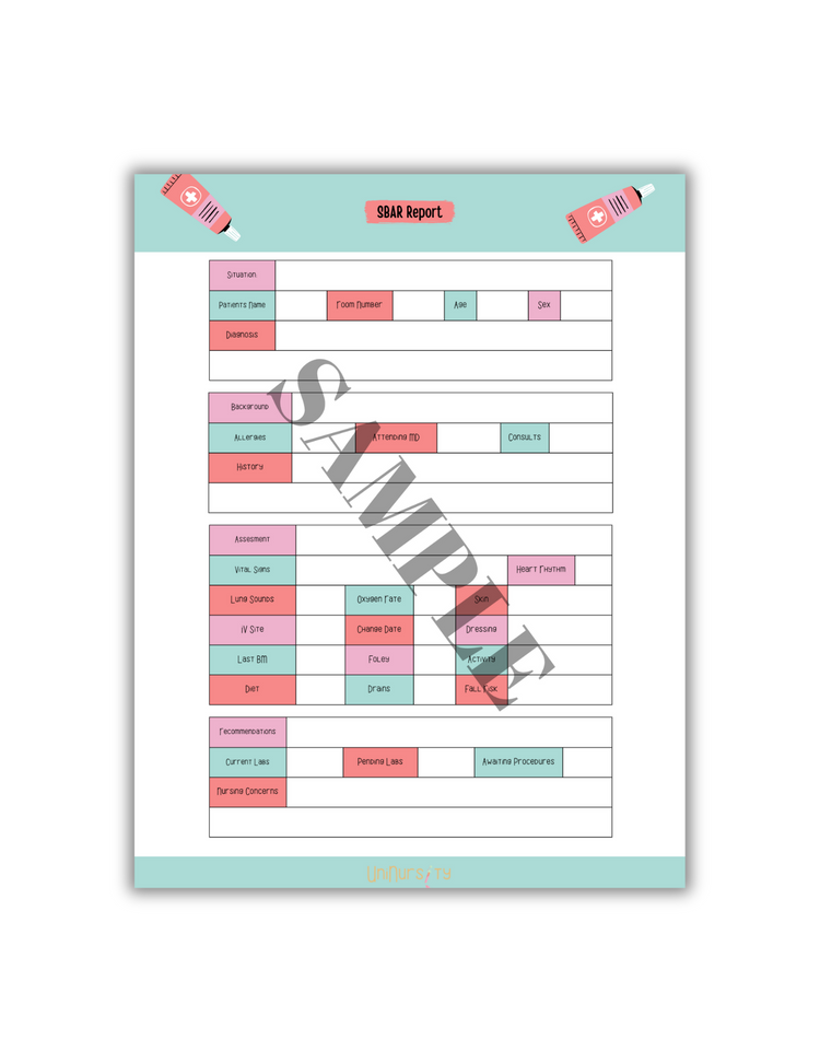 SBAR Report Sheet